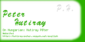 peter hutiray business card